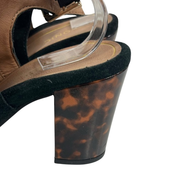 VIONIC Lacey Tortoise Block Heel Sling Back Black Suede Shoes Rubber Sole Size 8 - Picture 5 of 8